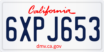 CA license plate 6XPJ653