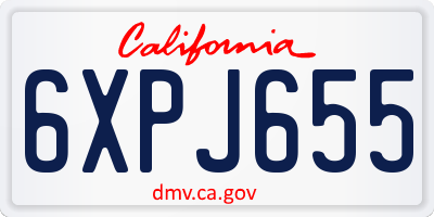 CA license plate 6XPJ655