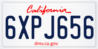 CA license plate 6XPJ656