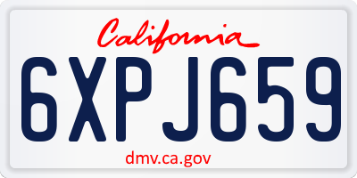 CA license plate 6XPJ659