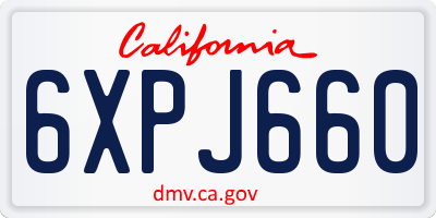 CA license plate 6XPJ660