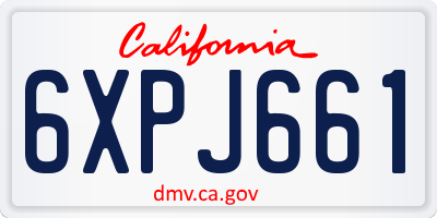 CA license plate 6XPJ661