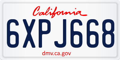CA license plate 6XPJ668
