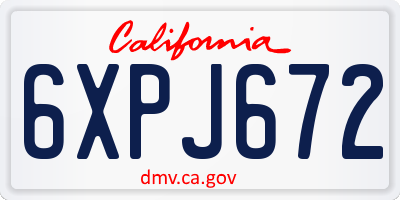 CA license plate 6XPJ672