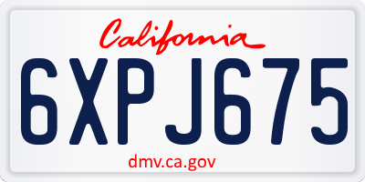 CA license plate 6XPJ675