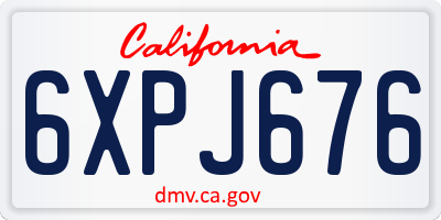 CA license plate 6XPJ676