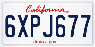 CA license plate 6XPJ677