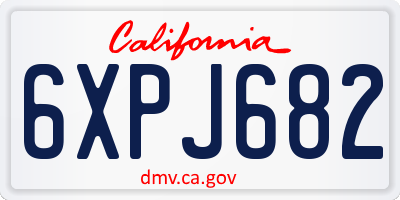 CA license plate 6XPJ682