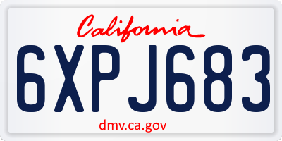 CA license plate 6XPJ683