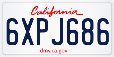 CA license plate 6XPJ686