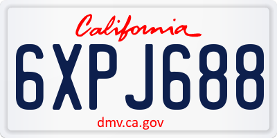 CA license plate 6XPJ688