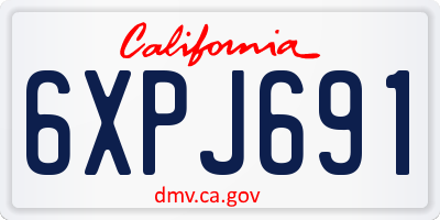 CA license plate 6XPJ691