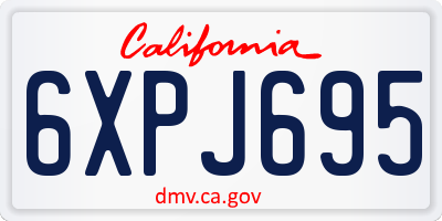 CA license plate 6XPJ695