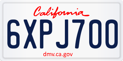 CA license plate 6XPJ700