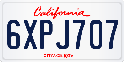 CA license plate 6XPJ707