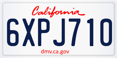 CA license plate 6XPJ710
