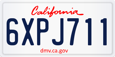 CA license plate 6XPJ711