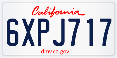 CA license plate 6XPJ717
