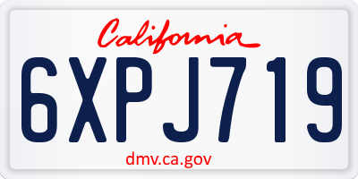 CA license plate 6XPJ719