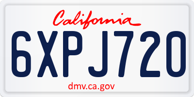 CA license plate 6XPJ720