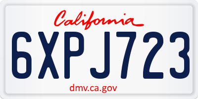 CA license plate 6XPJ723