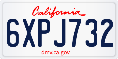 CA license plate 6XPJ732