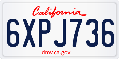 CA license plate 6XPJ736