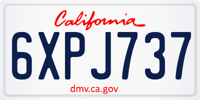 CA license plate 6XPJ737