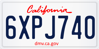 CA license plate 6XPJ740