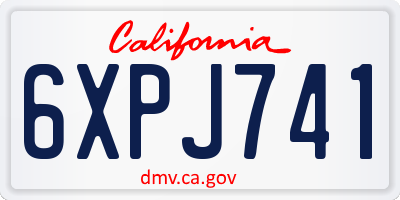 CA license plate 6XPJ741