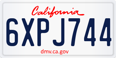 CA license plate 6XPJ744
