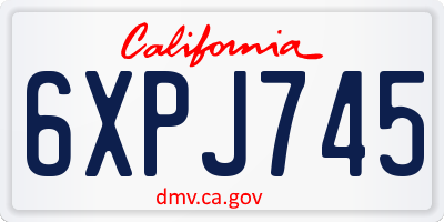 CA license plate 6XPJ745