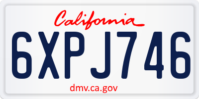 CA license plate 6XPJ746