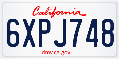 CA license plate 6XPJ748
