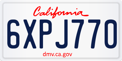CA license plate 6XPJ770
