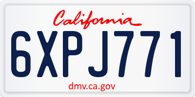 CA license plate 6XPJ771