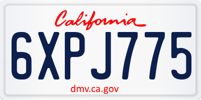 CA license plate 6XPJ775