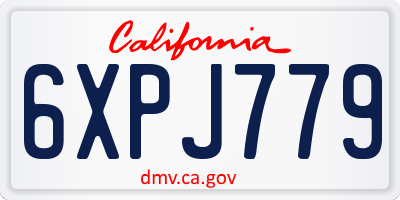 CA license plate 6XPJ779