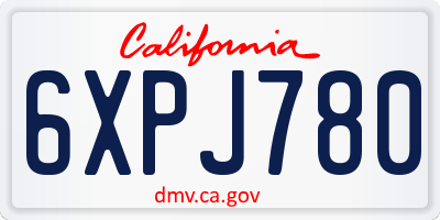 CA license plate 6XPJ780