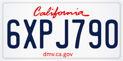 CA license plate 6XPJ790