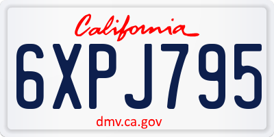 CA license plate 6XPJ795
