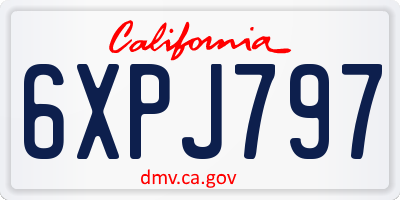 CA license plate 6XPJ797