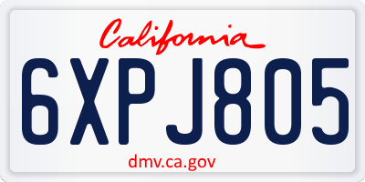 CA license plate 6XPJ805