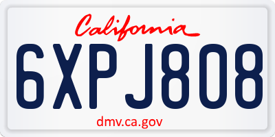 CA license plate 6XPJ808