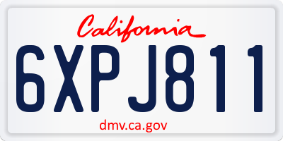 CA license plate 6XPJ811
