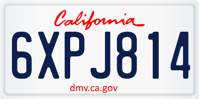 CA license plate 6XPJ814