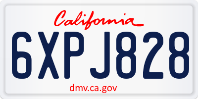 CA license plate 6XPJ828