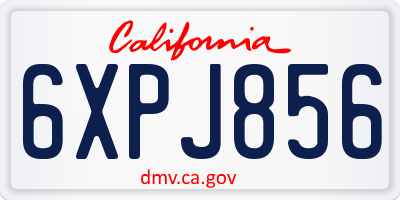 CA license plate 6XPJ856