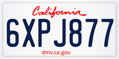 CA license plate 6XPJ877