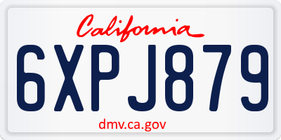 CA license plate 6XPJ879